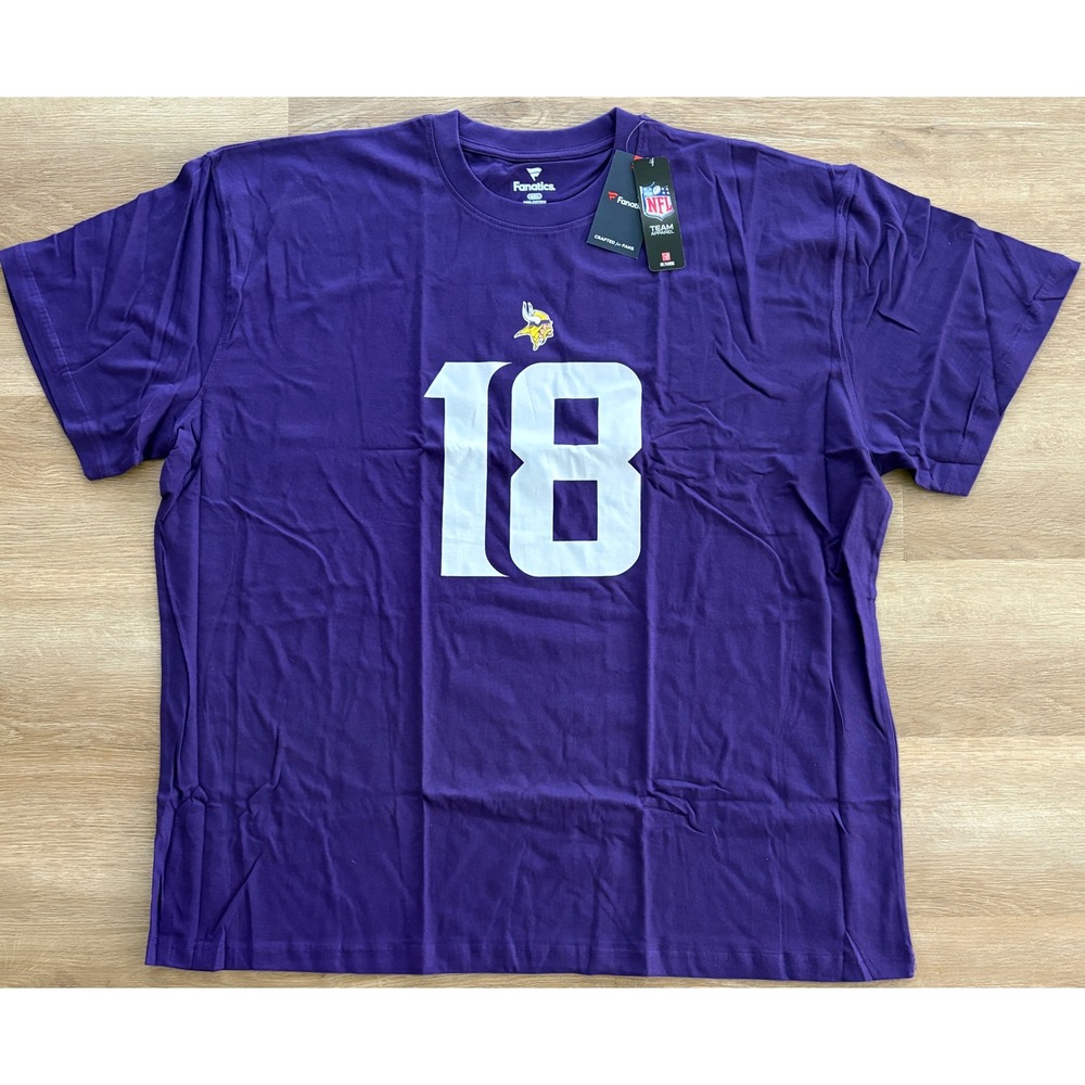 NWT Men's Fanatics Minnesota Vikings Justin Jefferson Tee - 4XL - Purple